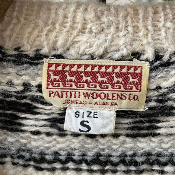 Vintage Paititi Woolens Co Juneau Alaska Geometric Cardigan S - Picture 7 of 7